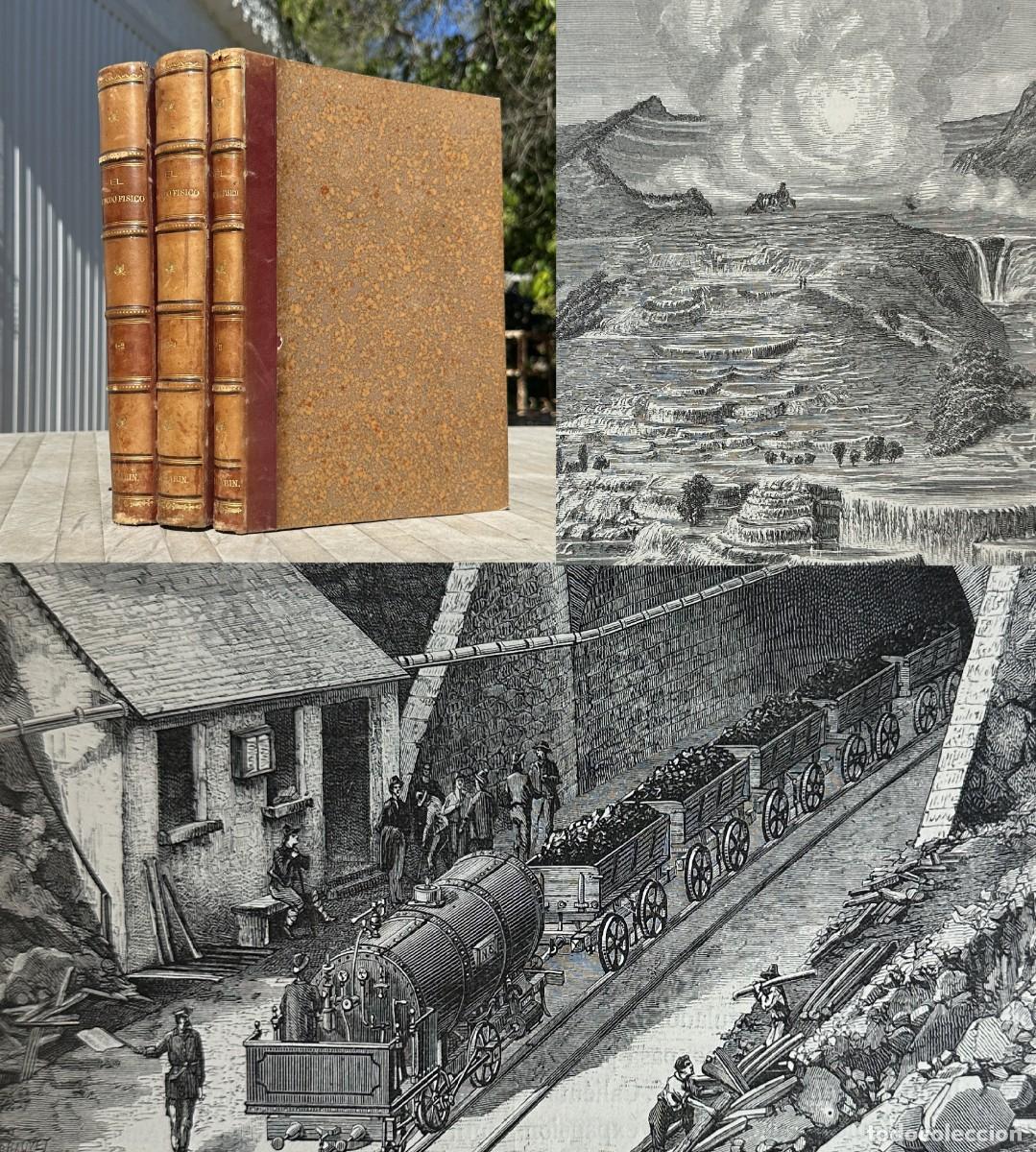 Libros antiguos: 1882 - EL MUNDO F&Iacute;SICO - ASTRONOMIA - ELECTRICIDAD - EXPERIMENTOS - GRABADOS
