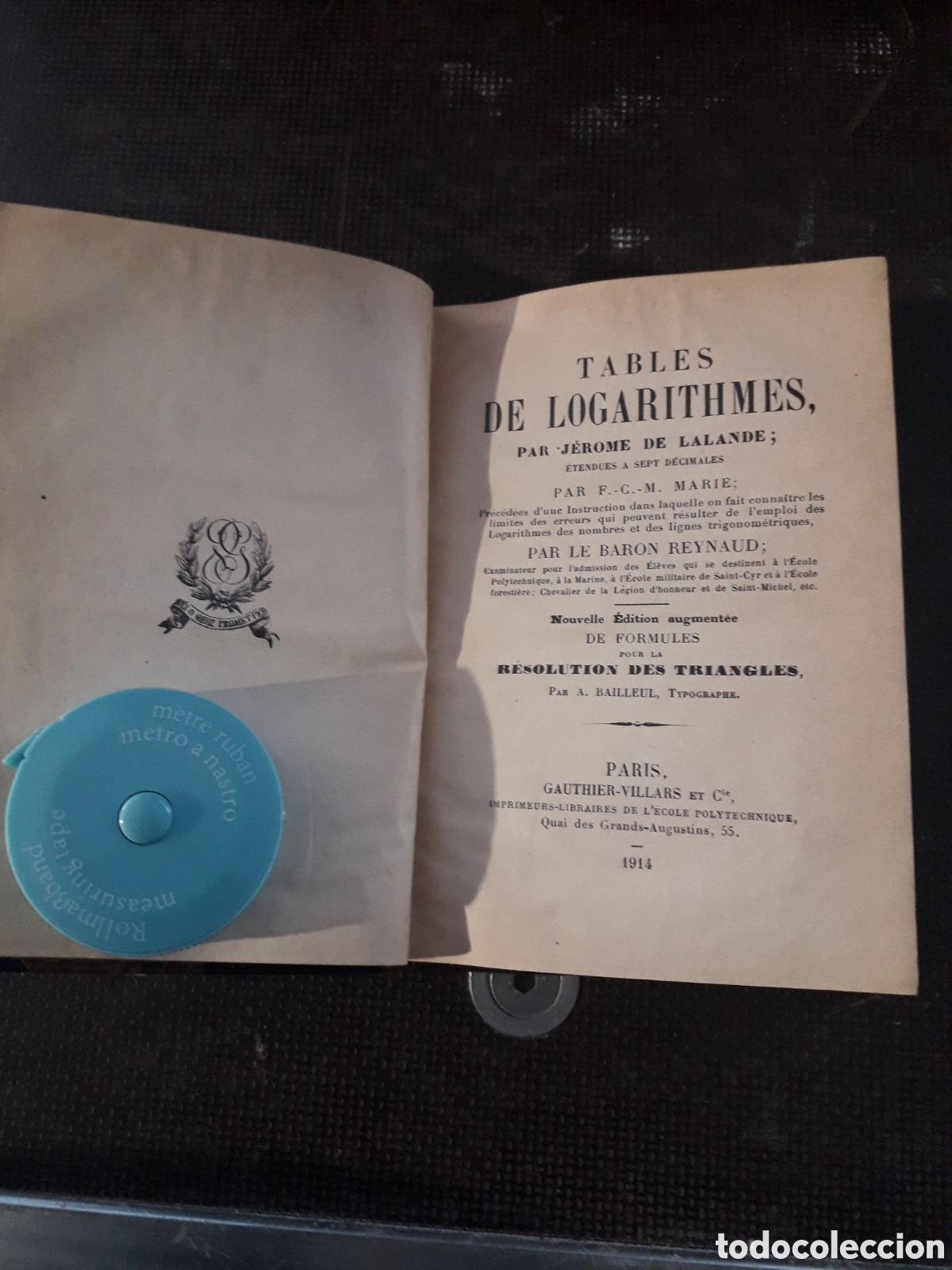 Libros antiguos: TABLES DE LOGARITHMES PAR JEROME DE LALANDE 1914 - Foto 2