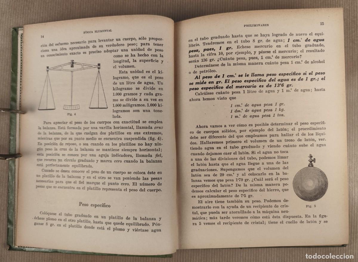 Libros antiguos: F&iacute;sica Elemental &ndash; Carlos Manent (1934) - Foto 4