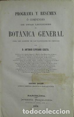 Libros antiguos: Programa y res&uacute;men o compendio de unas lecciones de bot&aacute;nica general - Foto 2