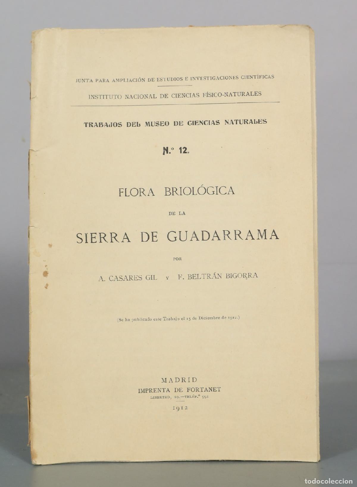 Antiquarische B&uuml;cher: 1912 Flora Briólogica de la Sierra de Guadarrama - A. Casares Gil, F. Beltrán Bigorra - Imprenta