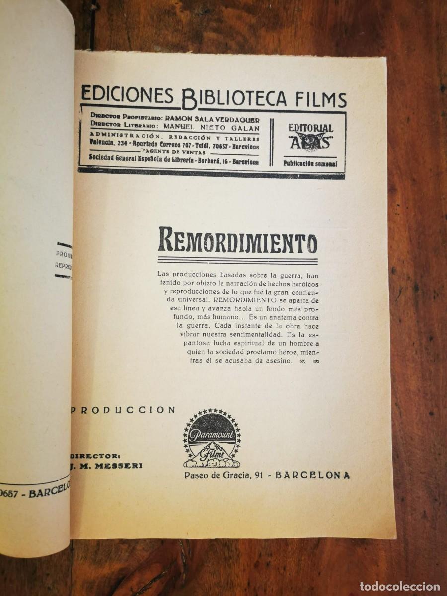 Libros antiguos: REMORDIMIENTO - Foto 3