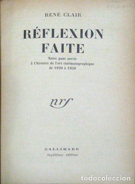 Libros antiguos: CLAIR. (Ren&eacute;) - R&Eacute;FLEXION FAITE. - Foto 1