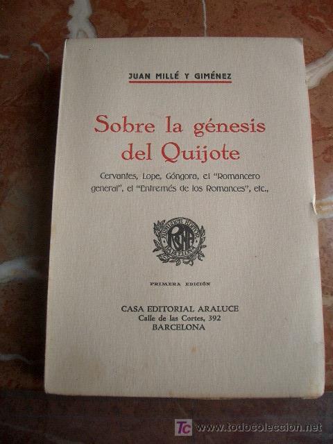 Libros antiguos: SOBRE LA G&Eacute;NESIS DEL QUIJOTE - Foto 1