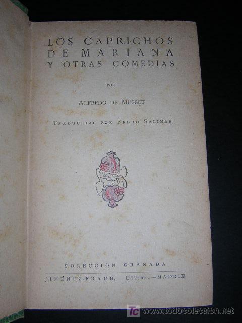 Libros antiguos: MUSSET - LOS CAPRICHOS DE MARIANA - PEDRO SALINAS - Foto 2