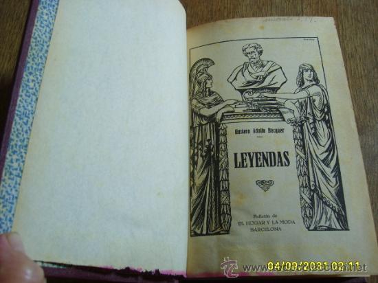 Libros antiguos: LEYENDAS -Gustavo Adolfo B&eacute;cquer 1933 - Foto 1