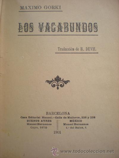 Libros antiguos: LOS VAGABUNDOS  - MAXIMO GORKI - Foto 2