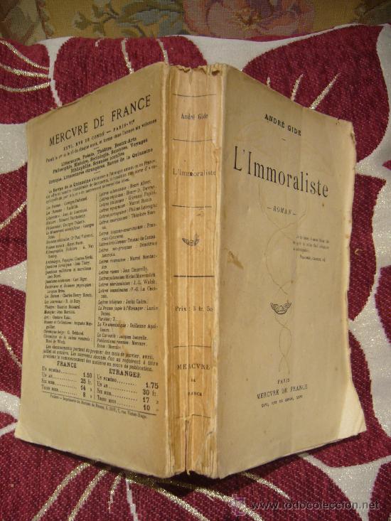 Libros antiguos: &rdquo;LIMMORALISTE&rdquo; DE ANDRE GIDE. 1.917. - Foto 3
