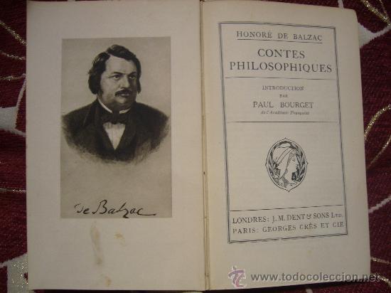 Libros antiguos: &rdquo;CONTES PHILOSOPHIQUES&rdquo; DE HONORE DE BALZAC. - Foto 2