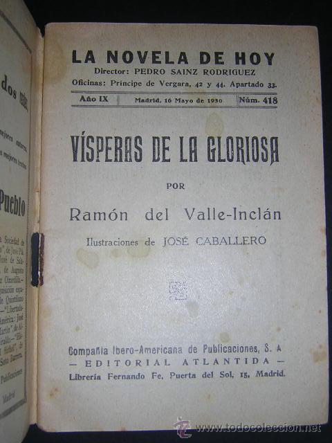 Libros antiguos: 1930 - VALLE INCLAN - VISPERAS DE LA GLORIOSA - PRIMERA EDICION - Foto 2