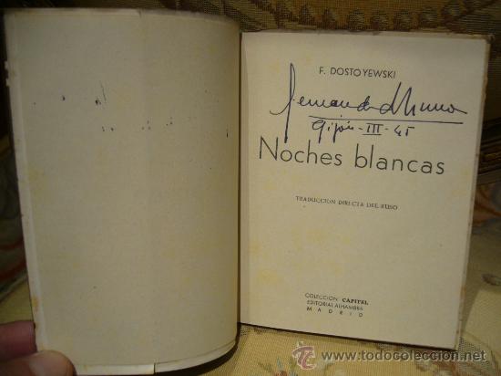 Libros antiguos: &rdquo;NOCHES BLANCAS&rdquo; DE FEODOR DOSTOYEWSKI. - Foto 2