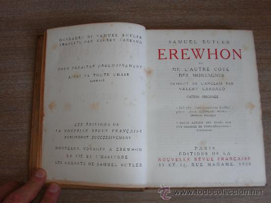 Libros antiguos: SAMUEL BUTLER - EREWHON - - Foto 1