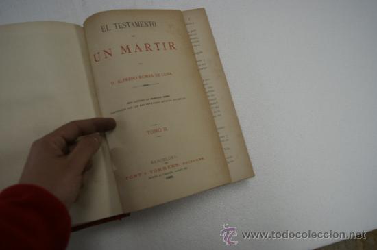 Libros antiguos: 2 tomos. El testamento de un martir. 1885. - Foto 5