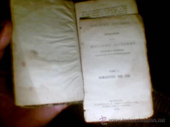 Libros antiguos: Libro Romancero del Cid  Biblioteca Universal 1872  atentamente - Foto 6