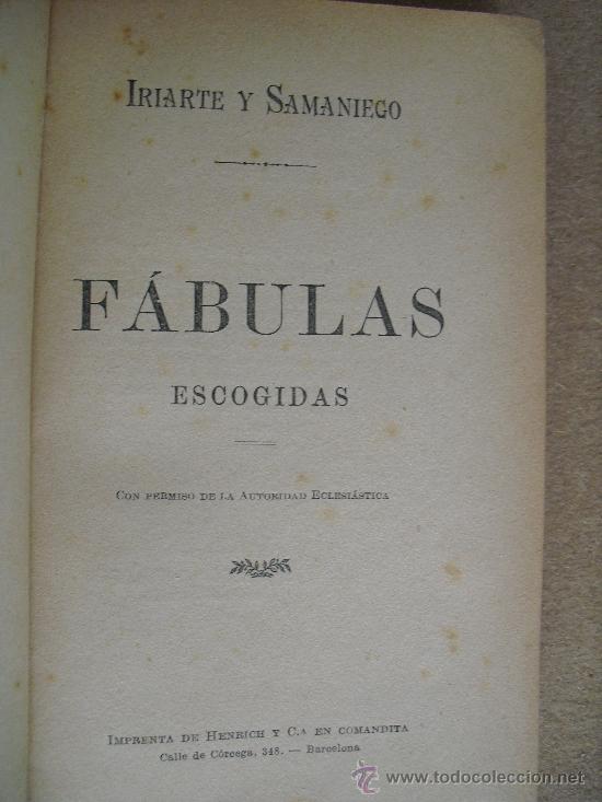 Libros antiguos: Fabulas: Iriarte y Samaniego. - Foto 1
