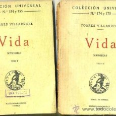 Libros antiguos: TORRES VILLARROEL : VIDA - DOS TOMOS (CALPE, 1920). Lote 36923300