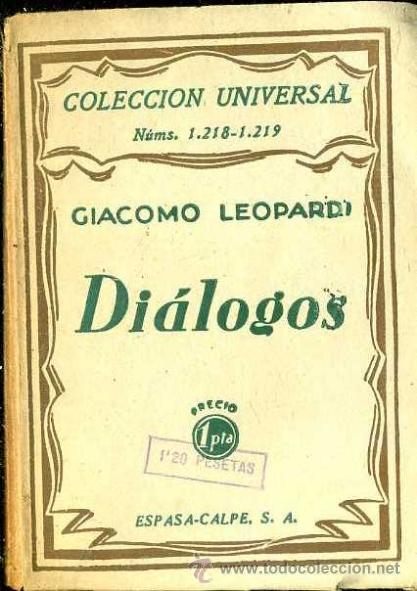 Libros antiguos: LEOPARDI : DI&Aacute;LOGOS (ESPASA CALPE, 1931) - Foto 1