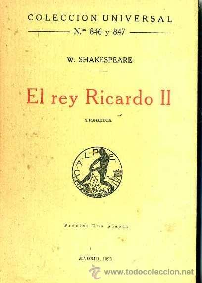 Libros antiguos: SHAKESPEARE : EL REY RICARDO II (CALPE, 1923) - Foto 1