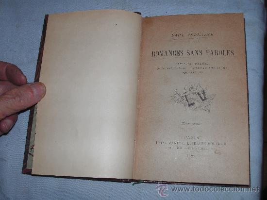 Libros antiguos: PAUL VERLAINE - ROMANCES SANS PAROLES - Foto 1