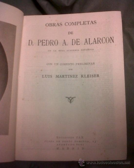Libros antiguos: Obras completas de don P.A.de Alarc&oacute;n 1943 - Foto 5