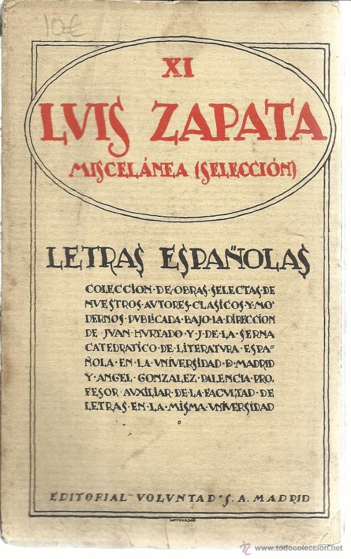 Libros antiguos: MISCEL&Aacute;NEA DE LUIS ZAPATA. ED. BRUNO DEL AMO. MADRID. 1925 - Foto 1