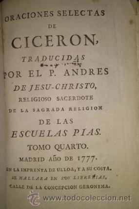 Libros antiguos: ORACIONES SELECTAS DE CICERON MADRID 1777 - Foto 1