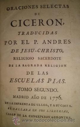 Libros antiguos: ORACIONES SELECTAS DE CICERON MADRID 1776 - Foto 1