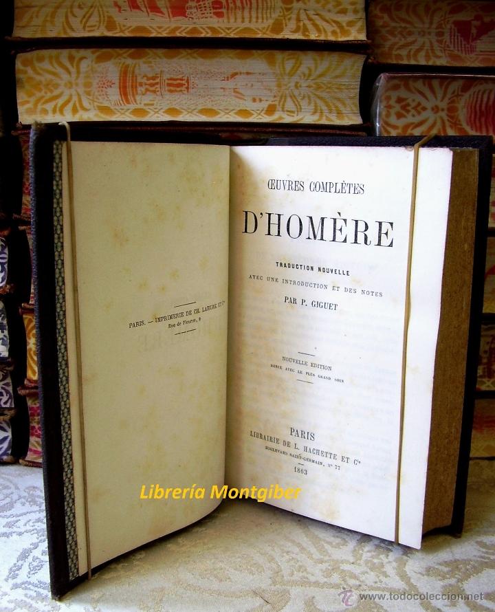 Libros antiguos: OEUVRES COMPLETES .  Autor :  Hom&egrave;re - Foto 4