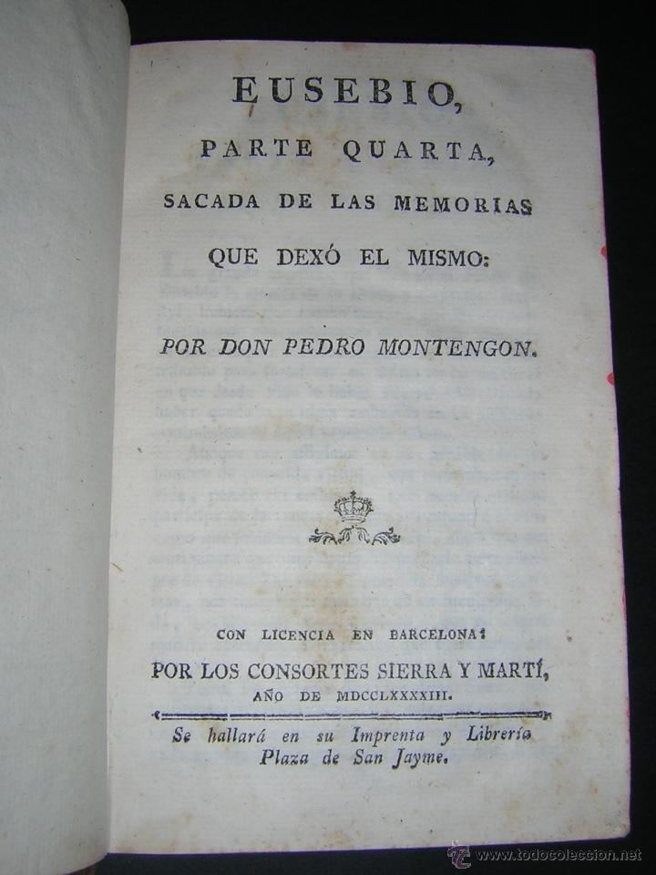 Libros antiguos: 1793 - DON PEDRO DE MONTENGON - EUSEBIO - 4 TOMOS COMPLETO - Foto 7