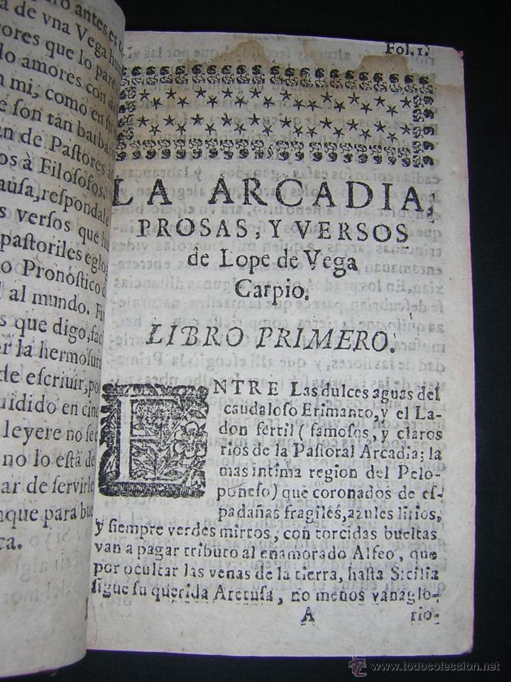 Libros antiguos: 1675 - LOPE DE VEGA - ARCADIA, PROSAS Y VERSOS - Foto 5