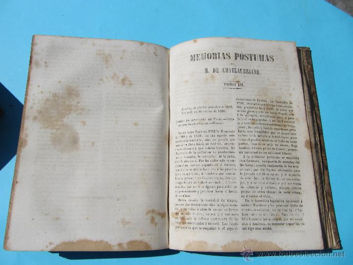 Libros antiguos: MEMORIAS PÓSTUMAS DE M. DE CHATEAUBRIAND. 3 VOLÚMENES. IMPRENTA DE A. BRUSI. BARCELONA, 1848. - Foto 7 - 42707473