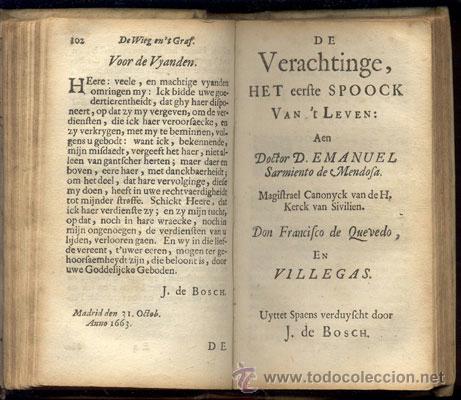 Libros antiguos: QUEVEDO &ndash; STICHTELYKE TRACTAATJES &ndash; A&Ntilde;O 1667 - Foto 4