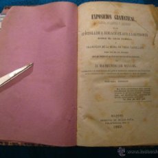 Libros antiguos: R. DE MIGUEL: - EXPOSICION GRAMATICAL ... DE LA EPISTOLA DE HORACIO A LOS PISONES - (MADRID, 1867)