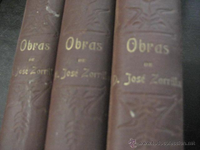 Libros antiguos: obras completas de jose Zorrilla, Delgado ed 1905, 3 tomos, ref  E1 - Foto 11