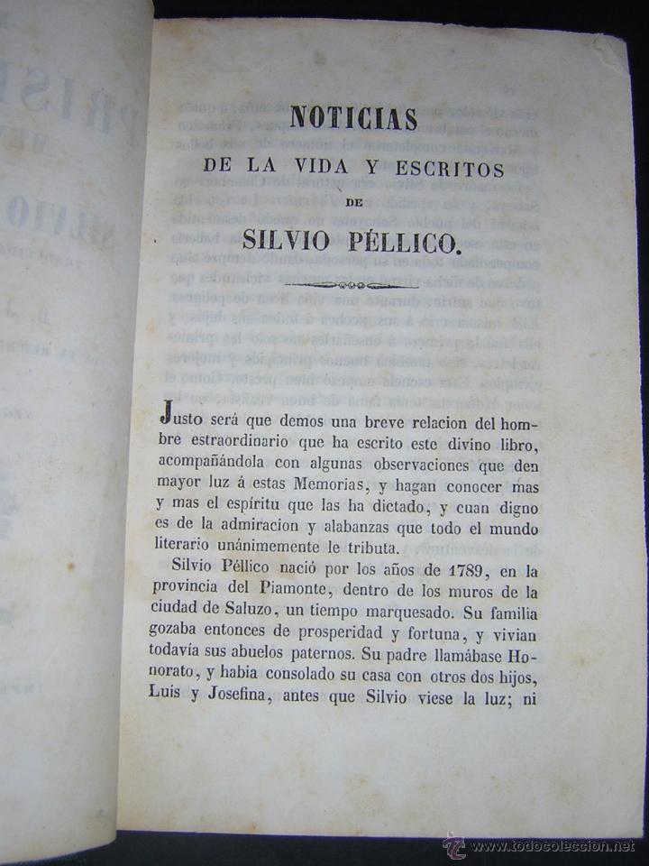 Libros antiguos: 1845 - SILVIO PELLICO - MIS PRISIONES, MEMORIAS - Foto 3