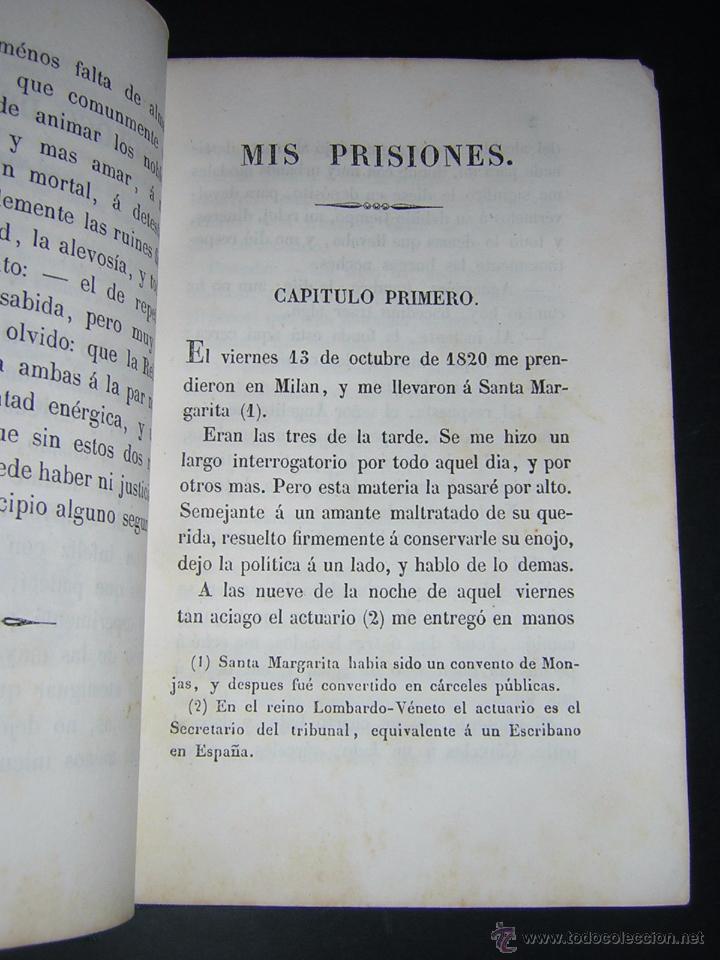 Libros antiguos: 1845 - SILVIO PELLICO - MIS PRISIONES, MEMORIAS - Foto 4