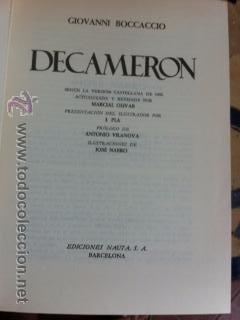 Libros antiguos: EL DECAMERON. BOCACCIO. Ilustraciones Jos&eacute; Narro. - Foto 1