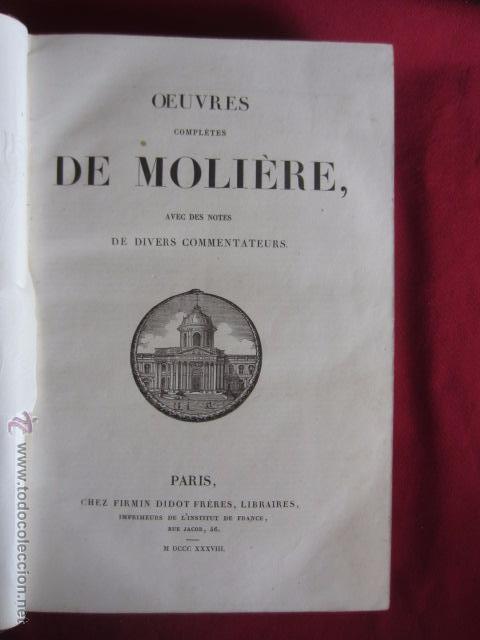 Libros antiguos: PANTHEON LITT&Eacute;RAIRE - OEUVRES COMPLETES DE MOLI&Egrave;RE - 1838 - Foto 5
