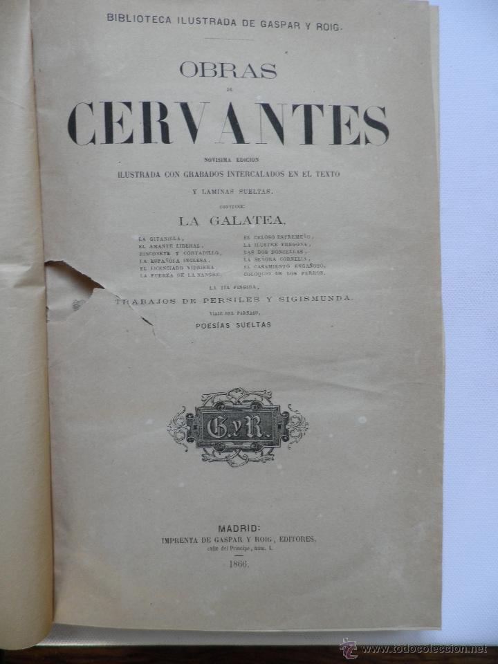 Libros antiguos: Obras de Cervantes - Foto 1