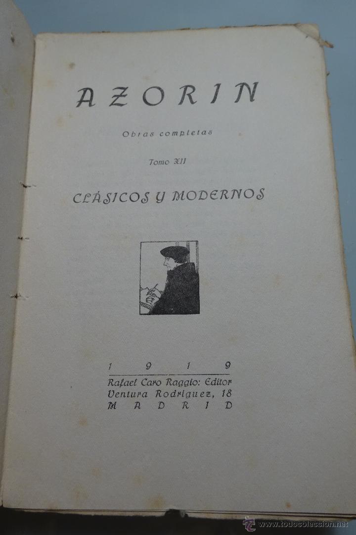 Libros antiguos: AZOR&Iacute;N - OBRAS COMPLETAS - TOMO XII - 1919 - MADRID - Foto 3