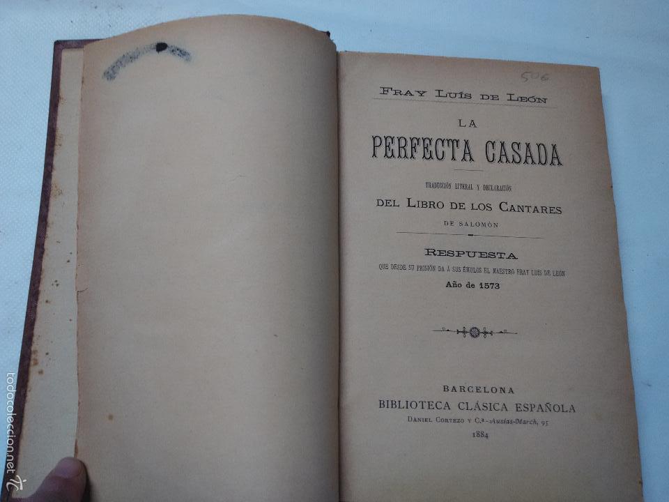 Libros antiguos: La perfecta casada - Fray Luis de Le&oacute;n 1884. - Foto 4