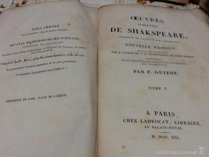 Libros antiguos: Shakespeare , oeuvres completes, 1821 , - Foto 2