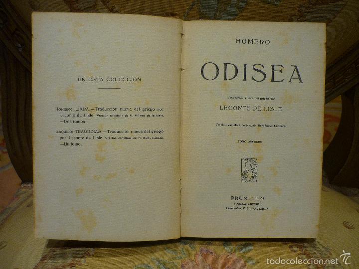 Libros antiguos: LA ODISEA, DE HOMERO. DOS TOMOS. COMPLETO. - Foto 10