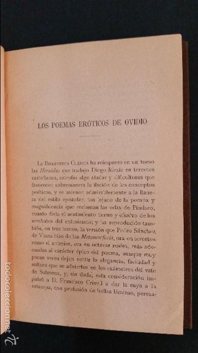Libros antiguos: 1917 - OVIDIO - LOS POEMAS ER&Oacute;TICOS - Foto 2