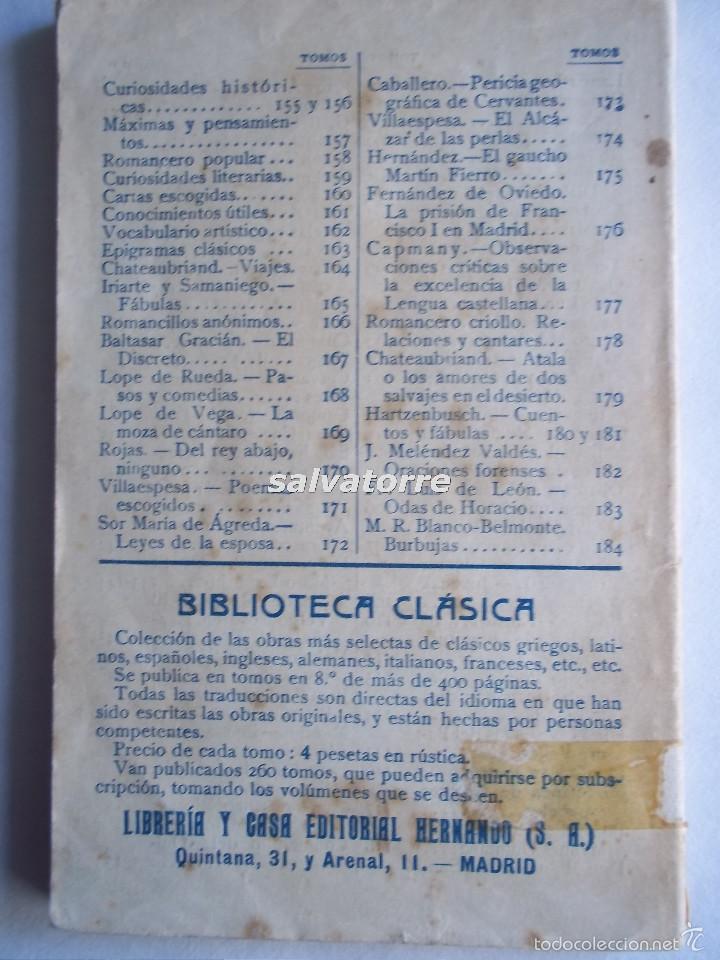 Libros antiguos: ODAS DE HORACIO.FR. LUIS DE LE&Oacute;N. BIBLIOTECA UNIVERSAL. EDIT HERNANDO MADRID1 - Foto 4