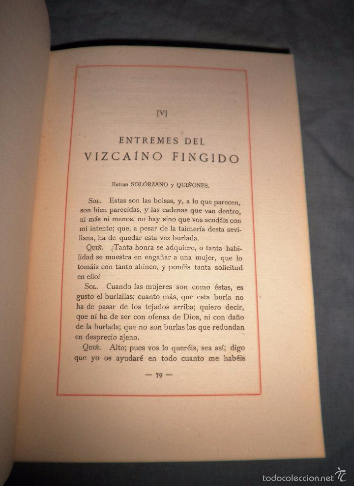 Libros antiguos: ENTREMESES DE M.DE CERVANTES - A&Ntilde;O 1916 - EDICION NUMERADA EN  HILO. - Foto 7