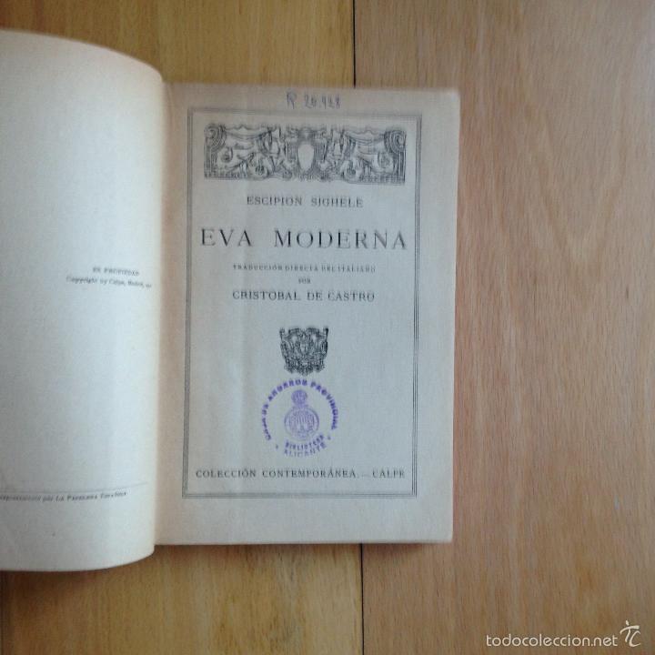 Libros antiguos: eva moderna de escipion sighele. calpe 1921 - Foto 3