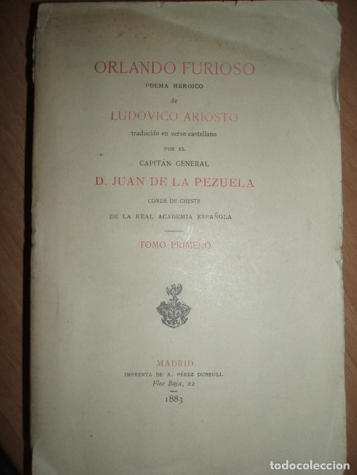 Libros antiguos: Orlando furioso 1883 - Foto 1