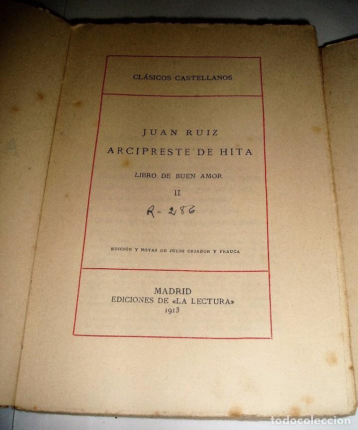 Libros antiguos: ARCIPRESTE DE HITA LIBRO DEL BUEN AMOR. 1913 - Foto 3