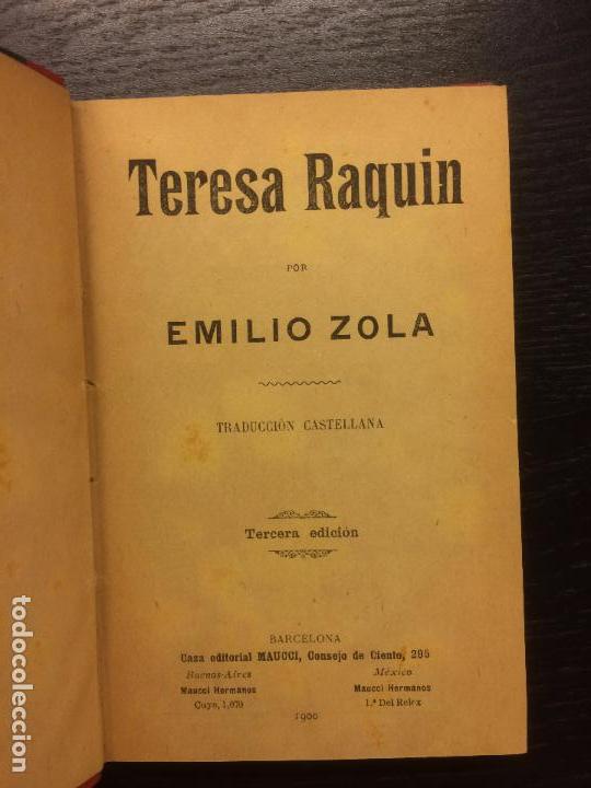 Libros antiguos: TERESA RAQUIN, EMILIO ZOLA - Foto 1